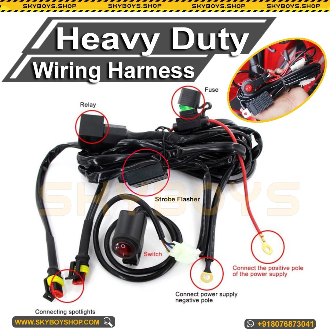 UNIVERSAL WIRING KIT FOR FOG LIGHTS WIRING HARNESS +FUSE +SWITCH +RELAY