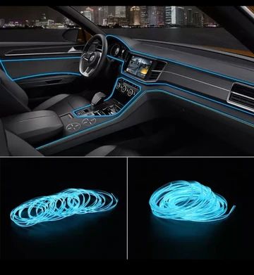 CAR ATMOSPHERE LIGHTS EL NEON WIRE STRIP LIGHT RGB MULTIPLE MODES APP ...