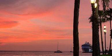 A final sunset over Oranjestad, Aruba for the end of this years NaPoWriMo.