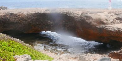 'Baby Bridge' where the Natural Bridge of Aruba used to stand.