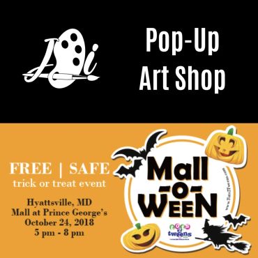 Flyer for a free, safe Halloween trick-or-treat event at Prince George's Mall.