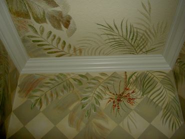 Dark leaves with flower patterns for ceilings 