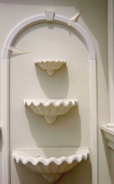 Three beautiful wall fountains in different sizes