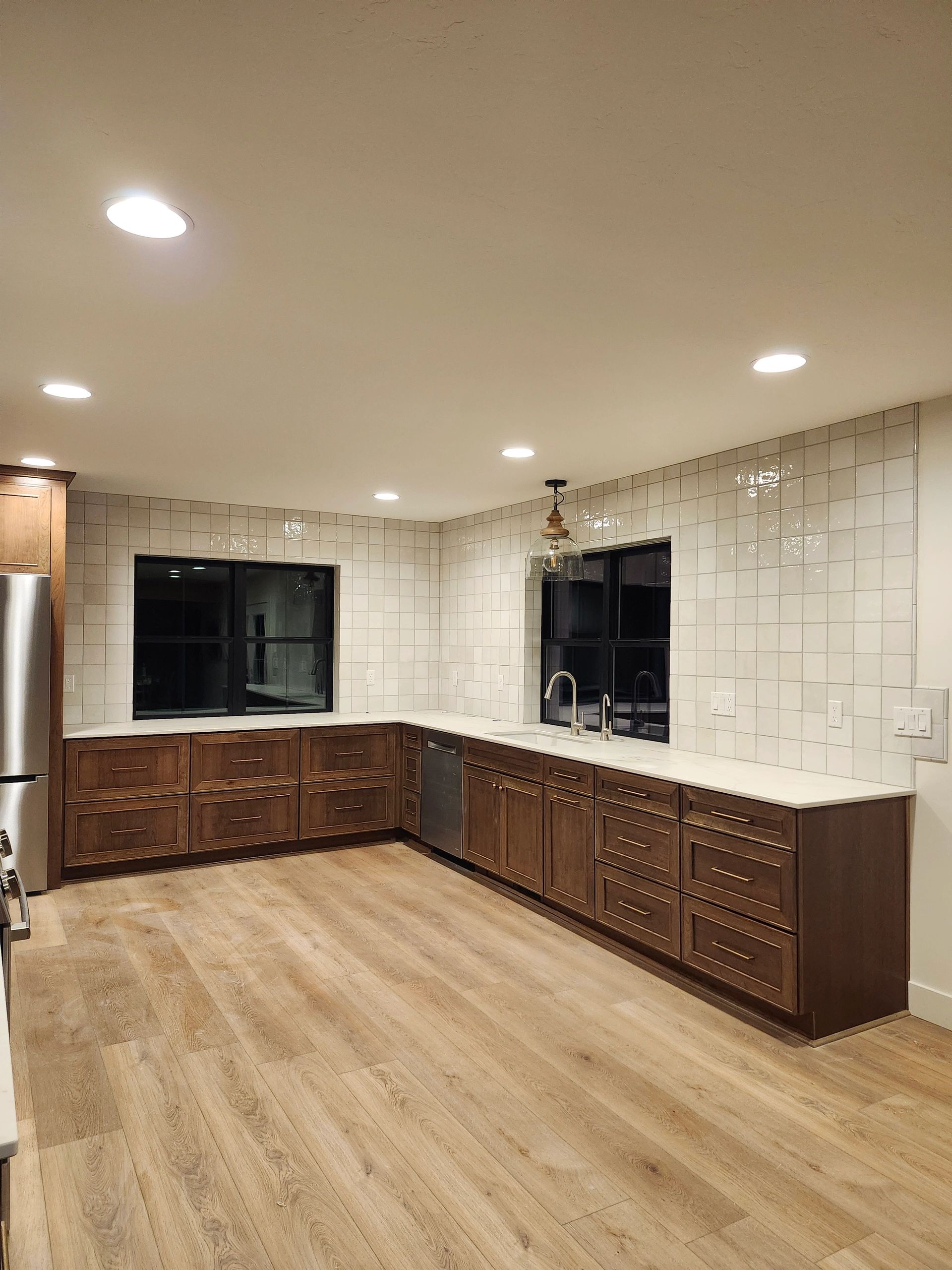 Kitchen remodel with backsplash