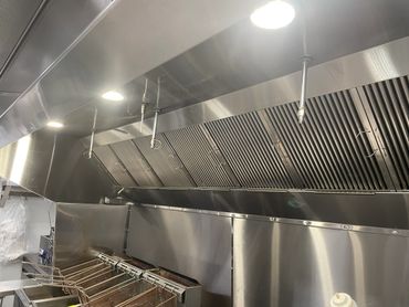 Cleaned commercial hood system