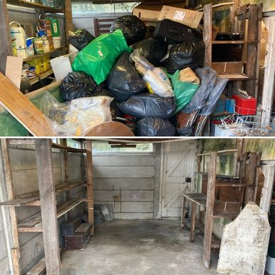 Garage shed clearance waste removal in bournemouth Dorset Poole. Rubbish removal company bournemouth