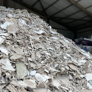 Plaster board at a recyling centre 