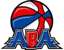 Logo of the American Basketball Association with a red, white, and blue basketball.