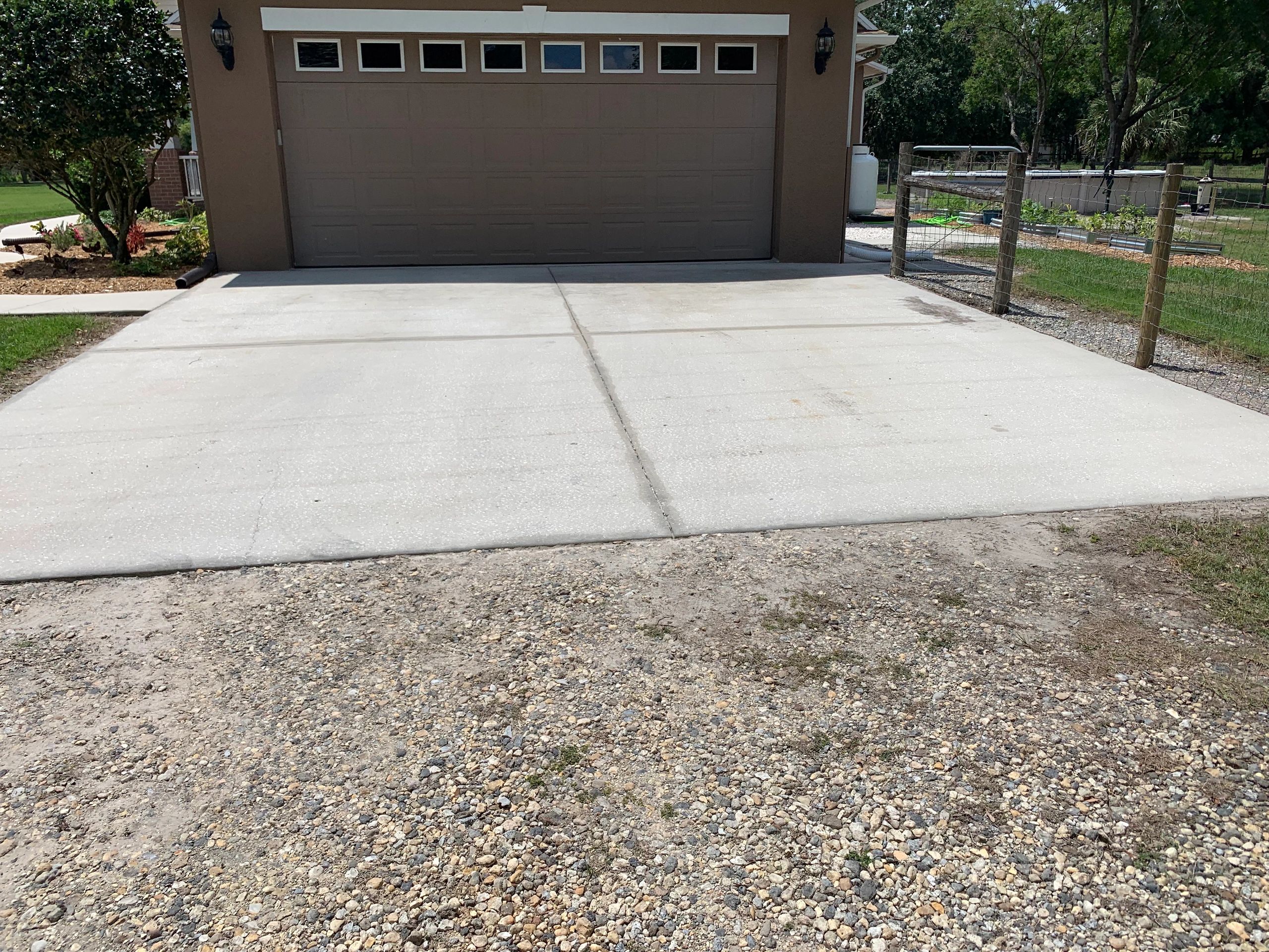 Freshly cleaned driveway