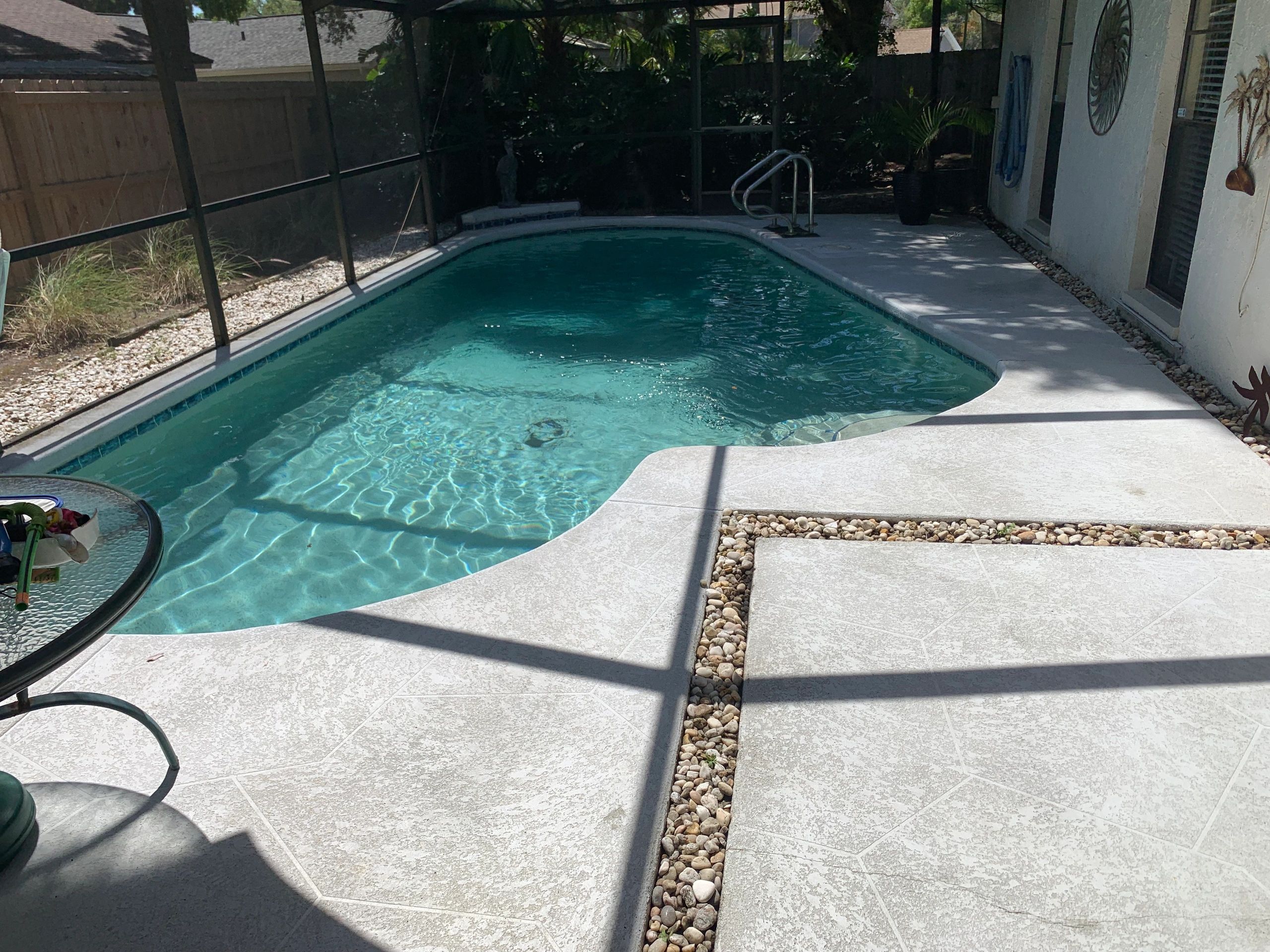 Pool deck after pressure washing