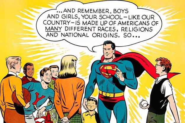 Superman telling kids about the importance of diversity Superman telling kids about the importance of diversity
