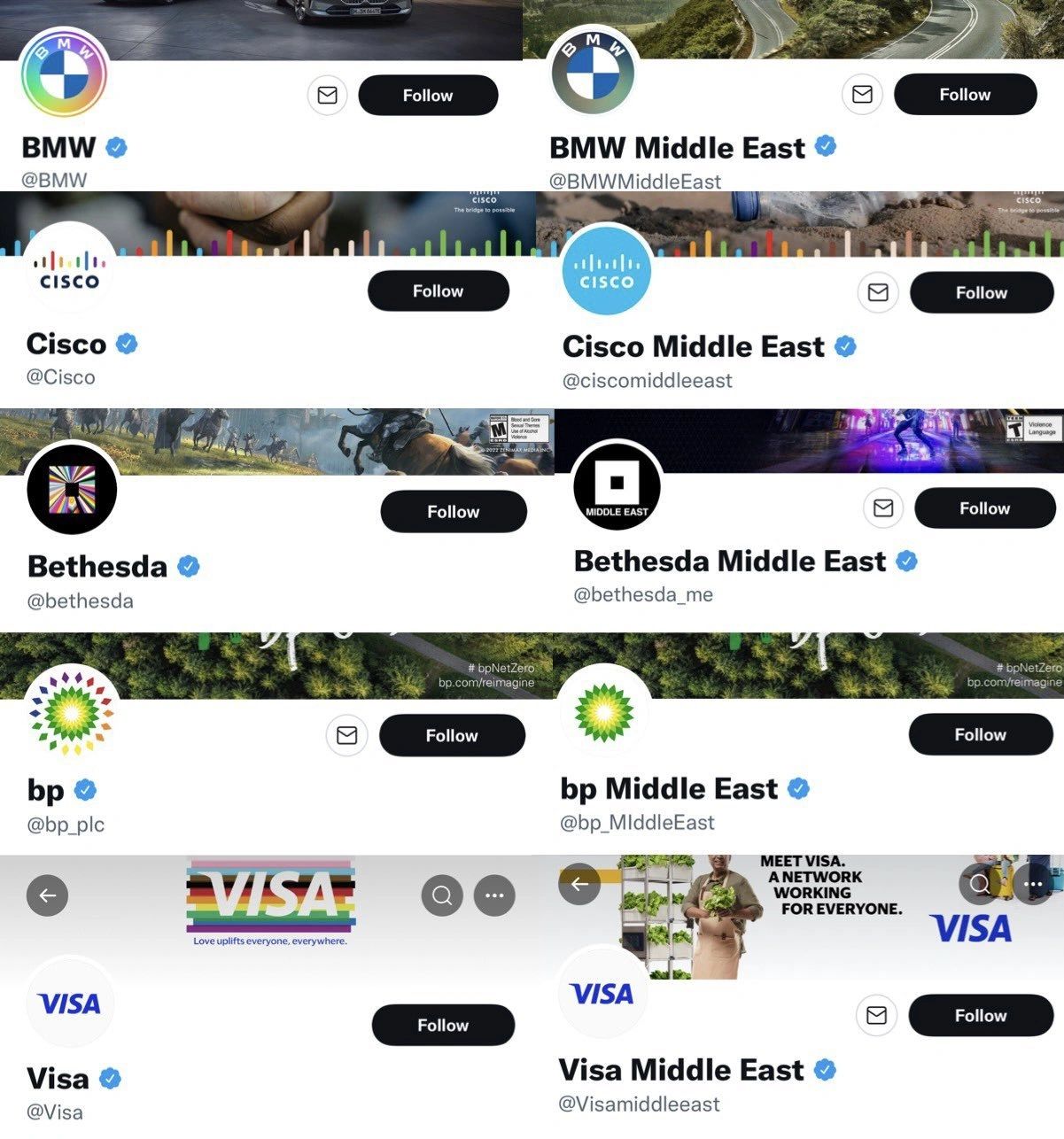 A showcase of major companies support lgbt people in the west but not in he middle east A showcase of major companies support lgbt people in the west but not in he middle east