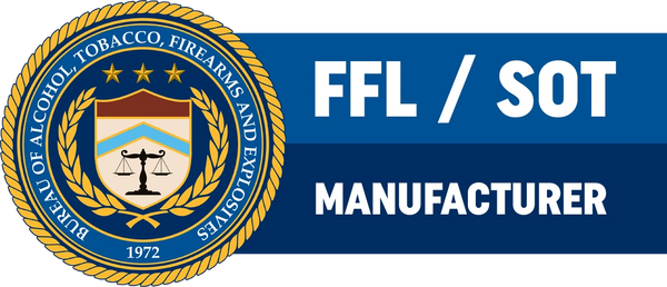 Seal of the Bureau of Alcohol, Tobacco, Firearms and Explosives with FFL/SOT Manufacturer text.