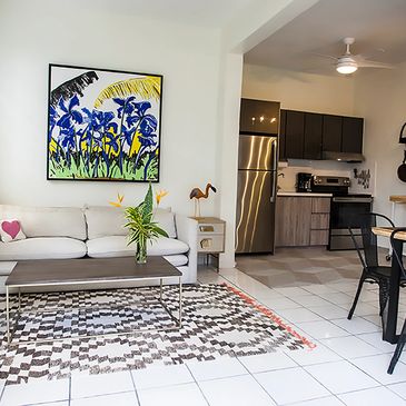 The beautiful studio apartment at R Casa in Rincon Puerto Rico. 1 bedroom, 1 bath with shared pool. 