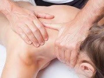 Deep tissue massage is used to release tight, knotted trigger point areas in neck, shoulders, back