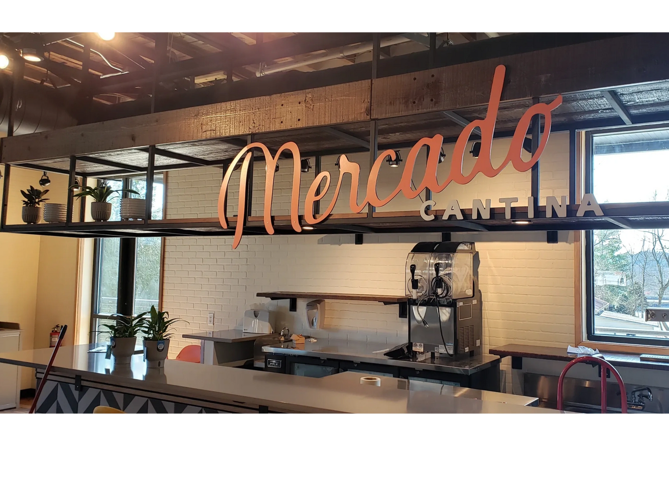 Signage in a restaurant