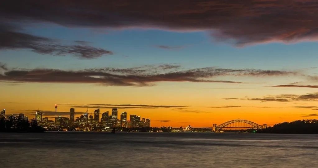 Sydney's eastern suburbs view ovrr to the  Sydney harbour bridge and opera house
