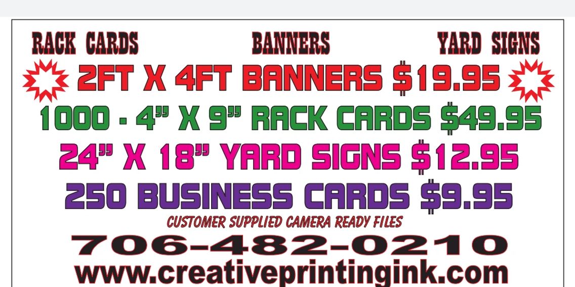 Printing Services - Creative Printing Ink &amp; Signs