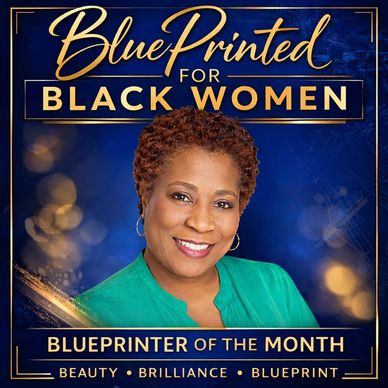 Portrait of a smiling Black woman featured as Blueprinter of the Month.