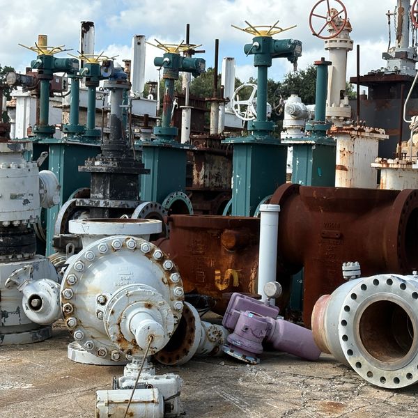 Oilfield equipment ready for laser cleaning.