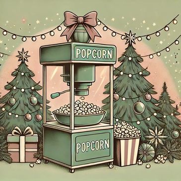 Popcorn machine in a Christmas decoration