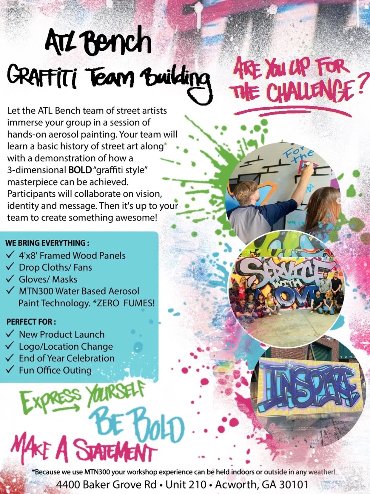 Flyer for Graffiti Team Building 