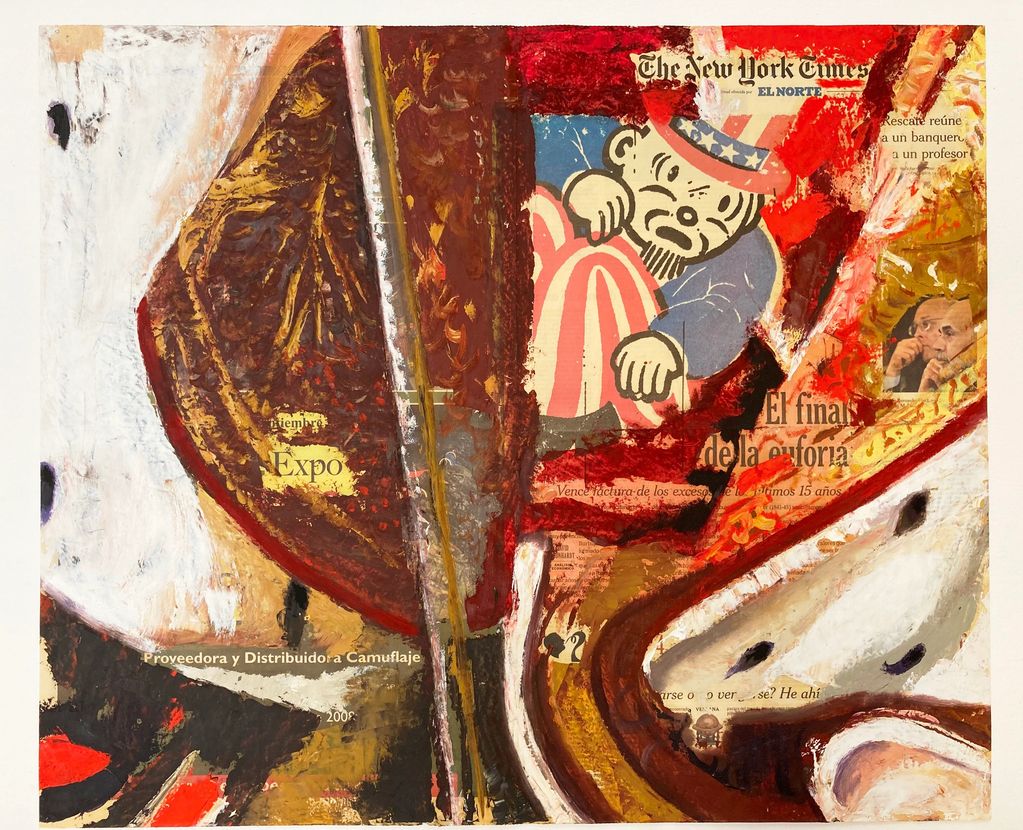 detail of newspaper painting