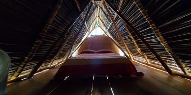 Attic in the rustic cabin in Yelapa