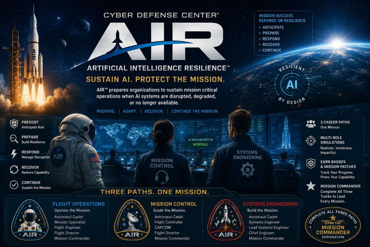 Cyber Defense Center's AIR program with three astronaut career paths.