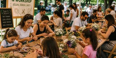 Piknik Organizasyonlarında Çocuklar ve Yetişkinler İçin Hazırlanan, Aktivite alanında Çocuklar İle b