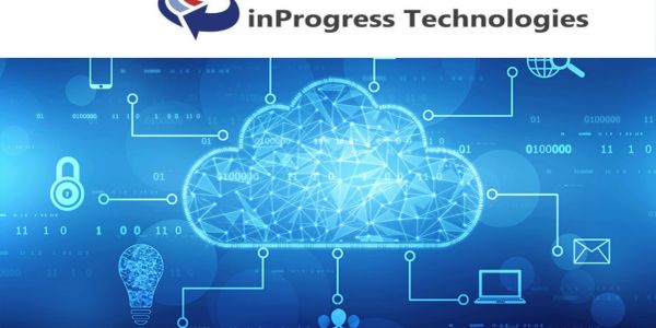 Digital cloud computing and technology concept illustration.