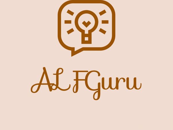 Logo with a lightbulb inside a speech bubble and 'AL F Guru' text.