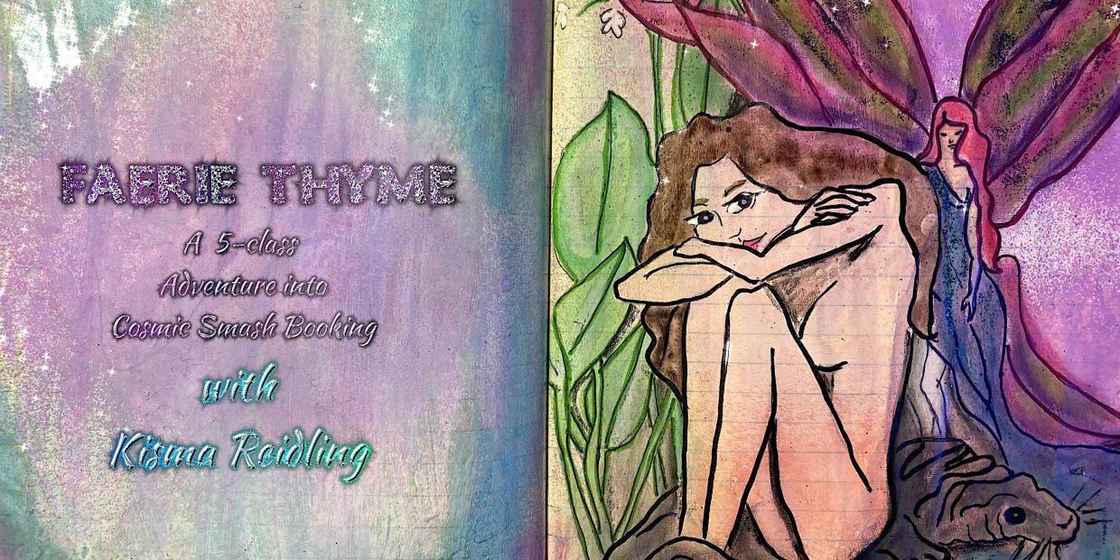 Illustrated cover for a five-class cosmic smash booking adventure with Kisma Reidling.