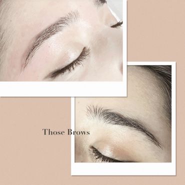 Brow clean up before and after