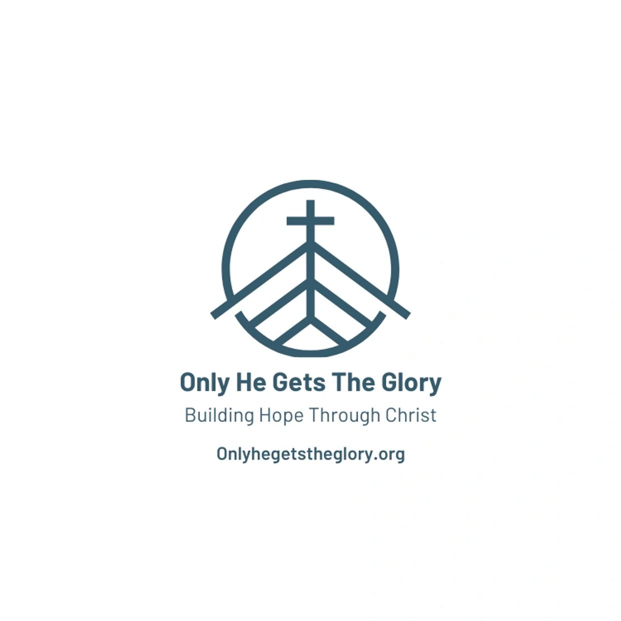 Church logo with a cross and hope message.