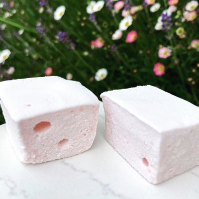 2 delicate rose & stawberry marshmallows