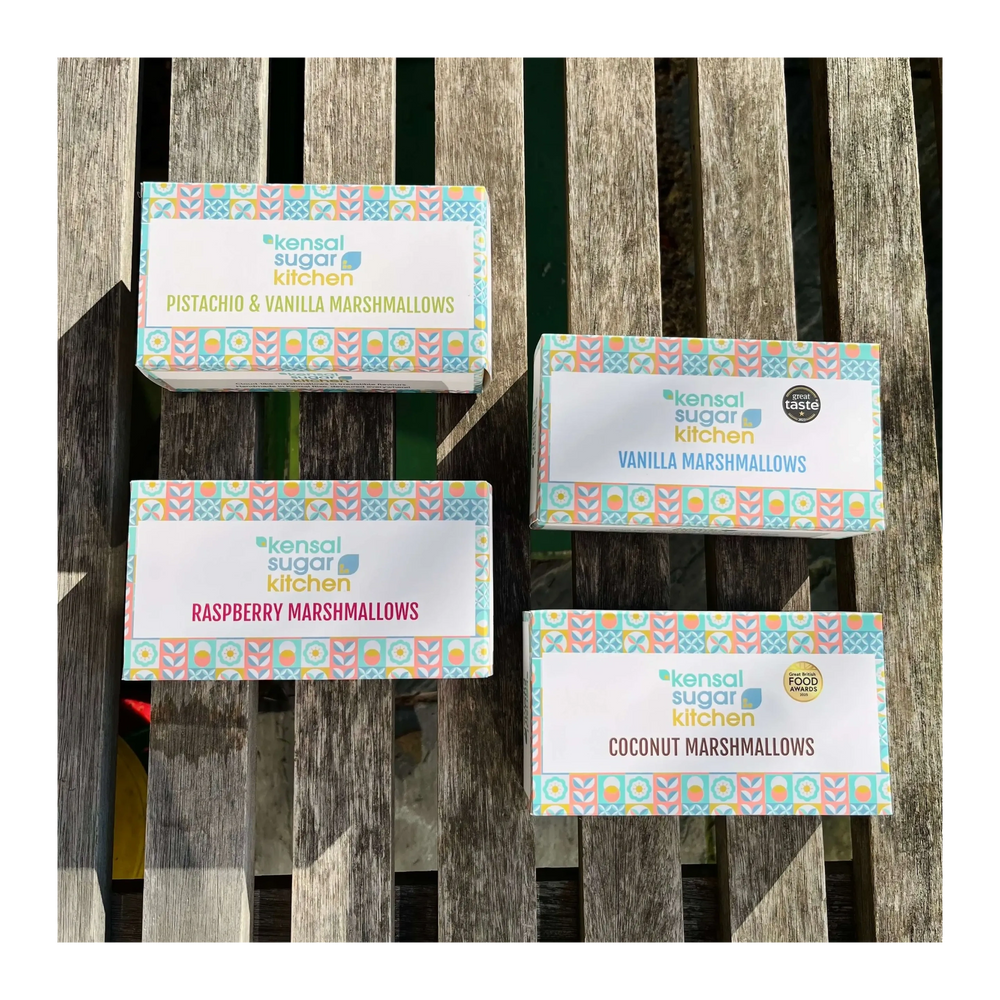 4 Kensal Sugar Kitchen marshmallow boxes in different flavours