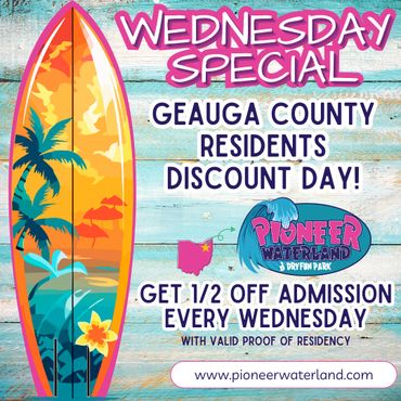 Geauga County Residents 50% Off Wednesdays at Pioneer Waterland 