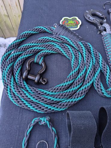 Tow Strap 4ft UTV Recovery Strap With Winch Hook And D Ring