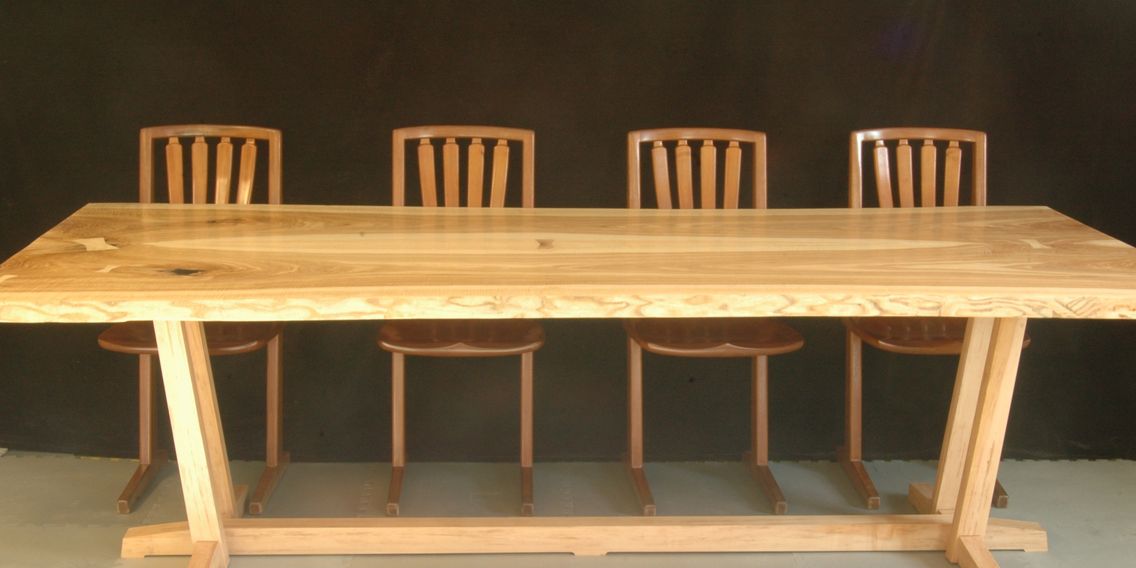 Nakashims style Ash table with chairs