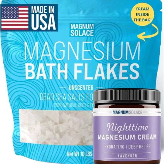 Magnesium Bath Flakes and Cream Advertisement Magnesium Bath Flakes and Cream Advertisement