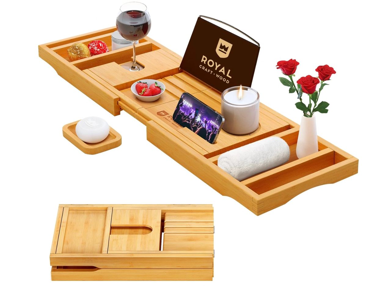 Relax and Unwind at Home | Premium Foldable Bathtub Tray | Self Care at Home Relax and Unwind at Home | Premium Foldable Bathtub Tray | Self Care at Home