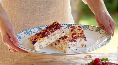 Artisan confectionery slices served on a plate