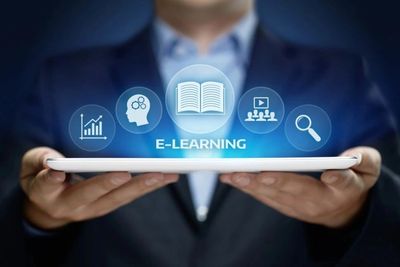Tablet displaying an eLearning platform interface