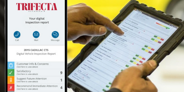 Digital inspection report at Trifecta Auto Repair.