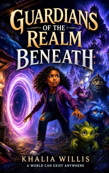 Young girl with magical creatures in a fantasy world.