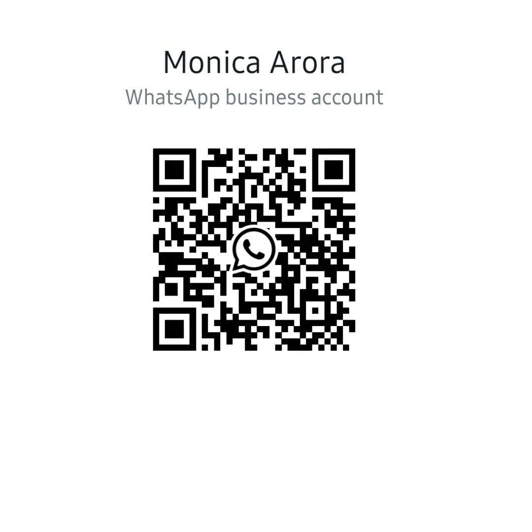 Scan QR code to reach Monica over WhatsApp