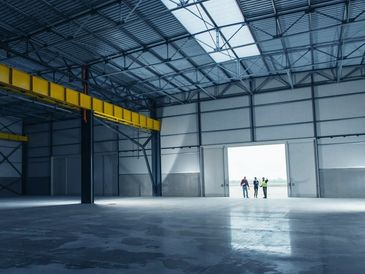 Stock image representing structural engineering design for warehouse and industrial facilities