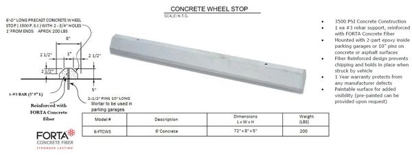 concrete wheel stop detail