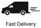 Fast delivery icon for personalised clothing orders in the UK